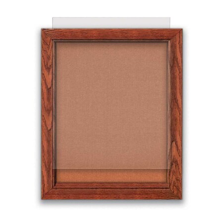 United Visual Products Indoor Enclosed Combo Board, 72"x36", Bronze Frame/White Porc & Cinnabar UVCB7236BZ-WHTPORC-CINNABA